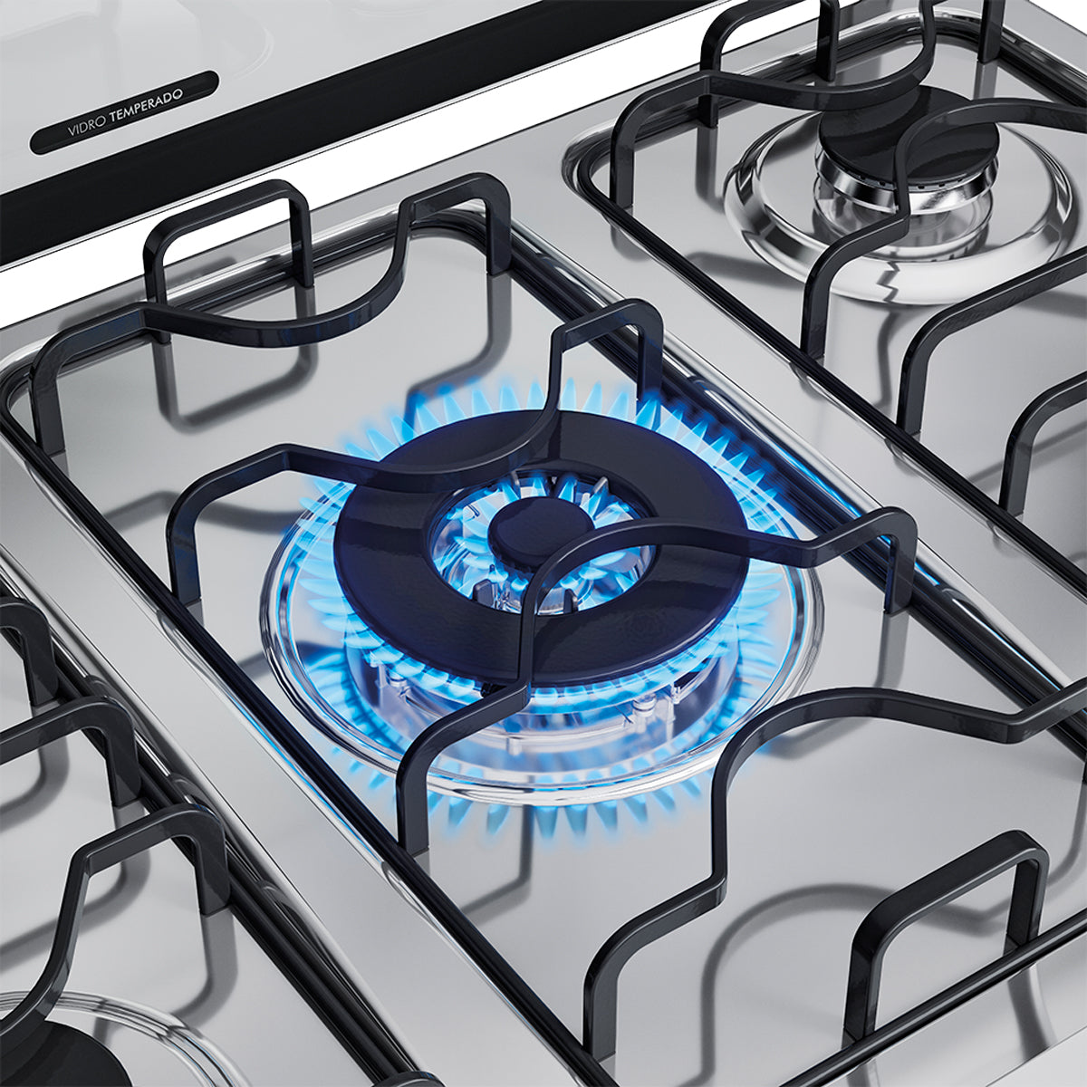 Fogão Dako Magister 5 Bocas Automático Mesa de Inox Tripla Chama Forno 100L