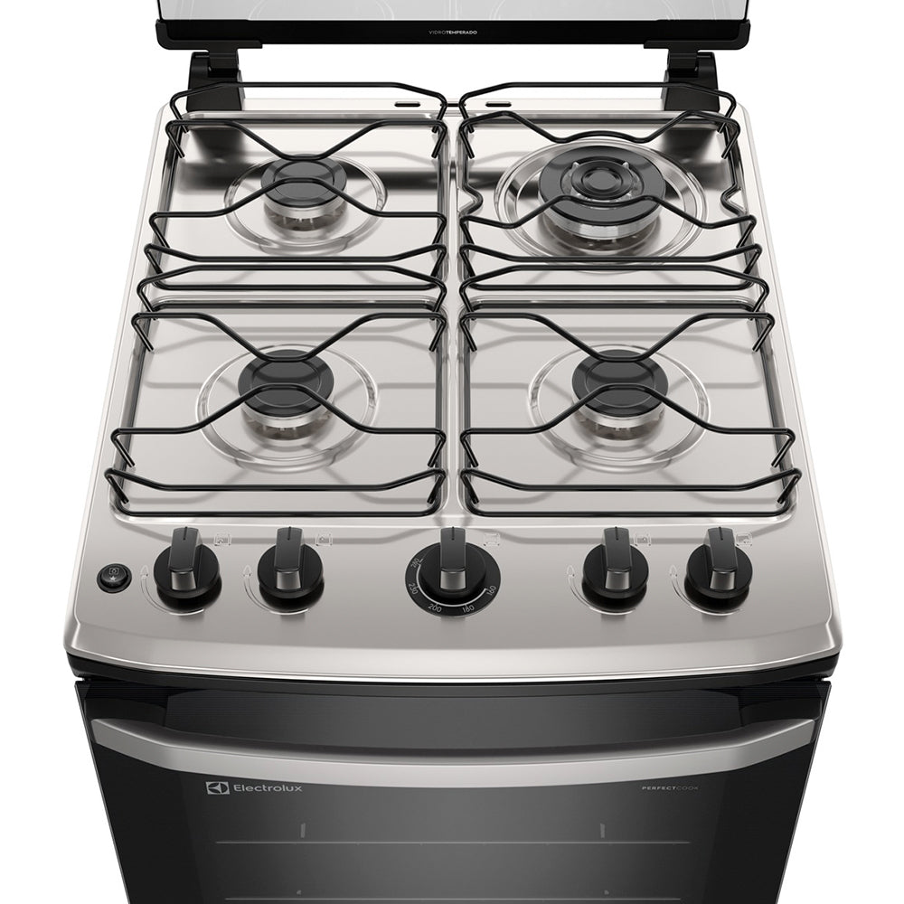 Fogão Electrolux Efficient FE4IB Automático Mesa Inox Forno 72,6L