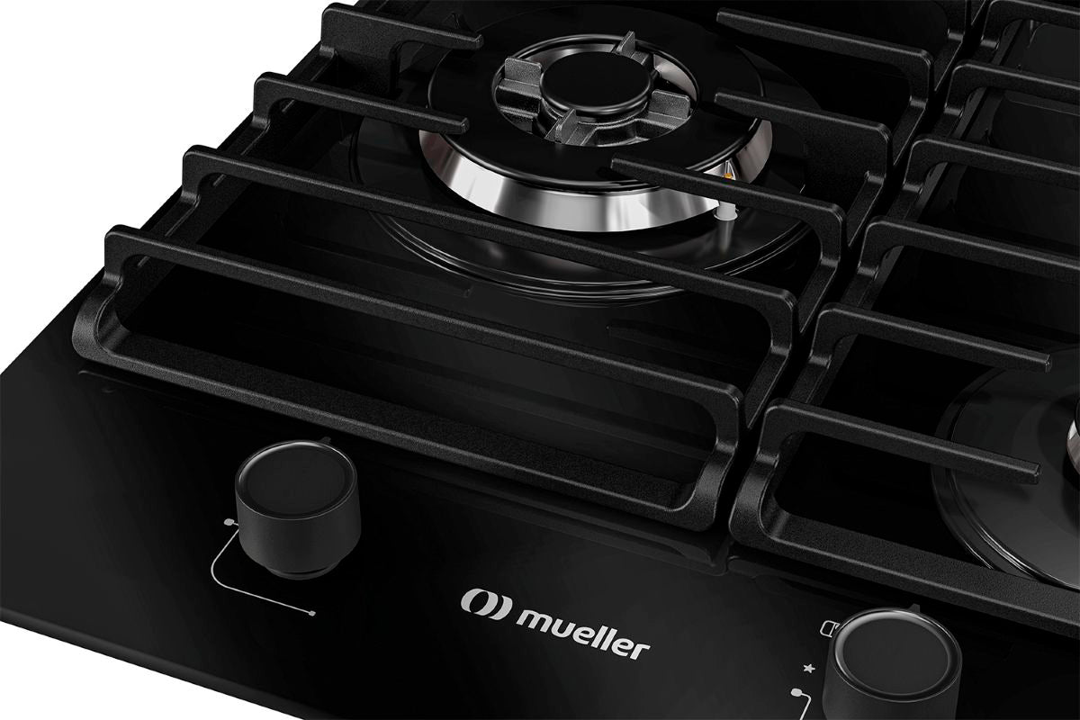 Cooktop a Gás Mueller Mesa de Vidro 5 Bocas MCG5BM