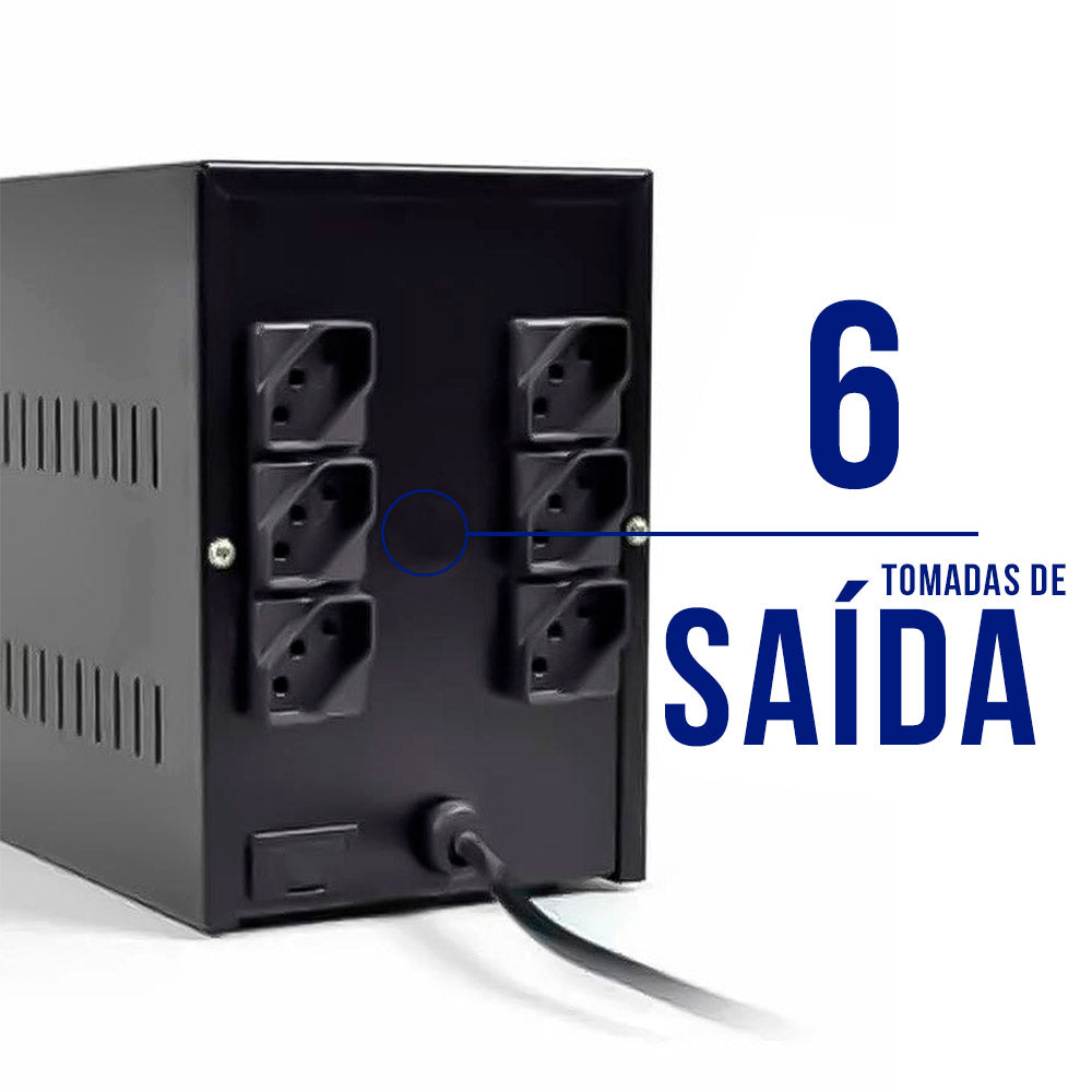Estabilizador TS Shara Powerest 1500VA 6 Tomadas Filtro de Linha 9009
