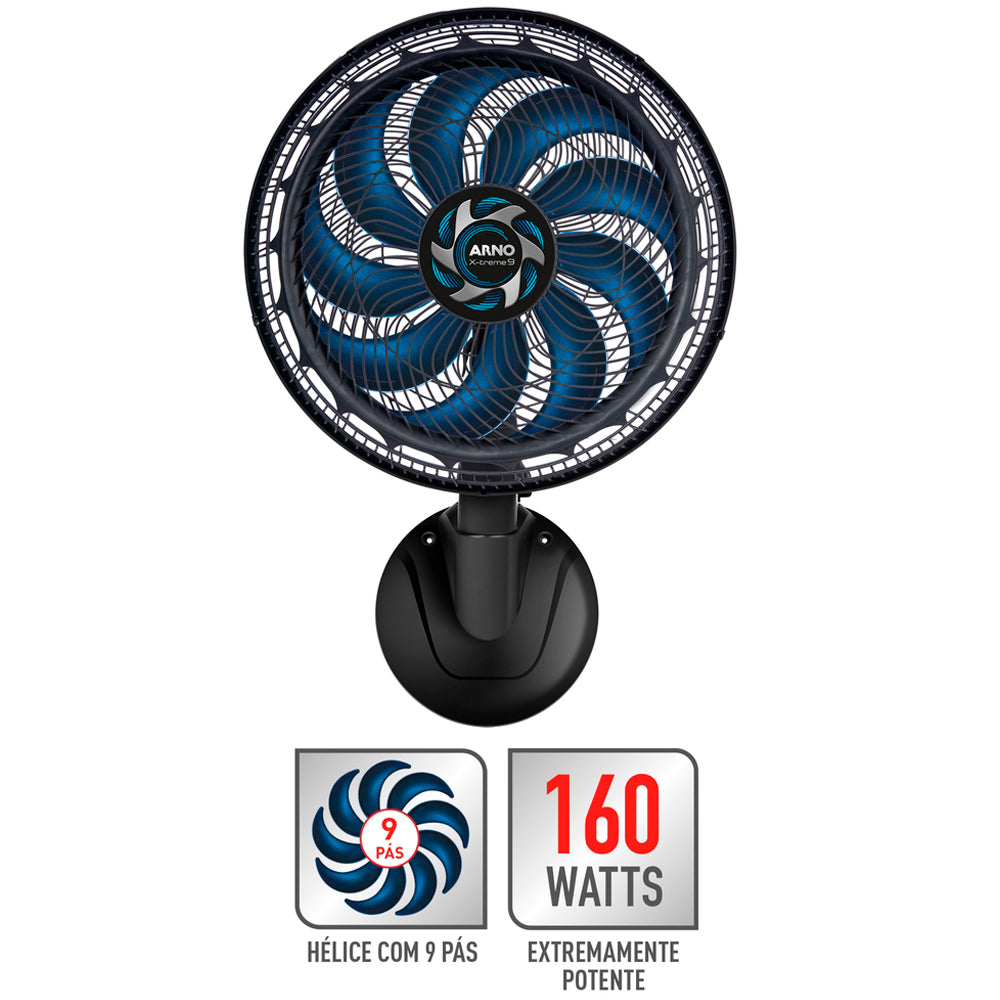 Ventilador de Parede Arno X-Treme 40cm 3 Velocidades 160W VE9P