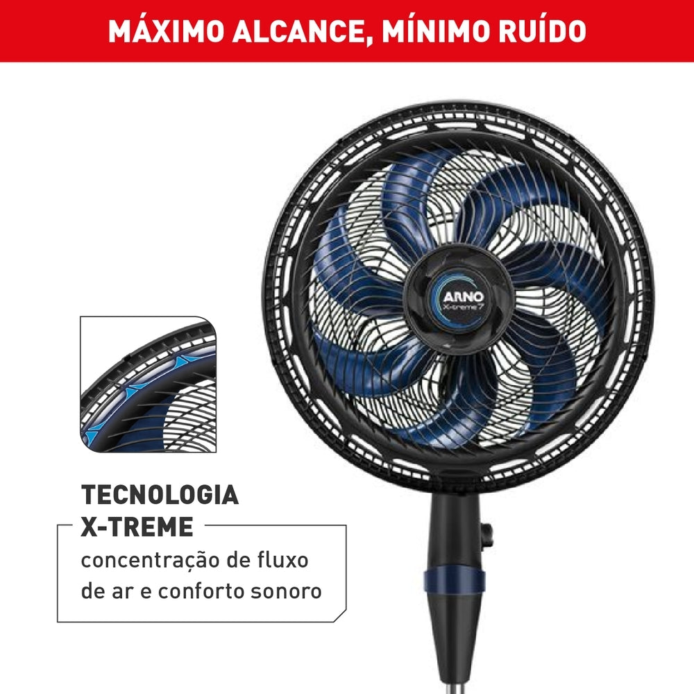 Ventilador de Coluna Arno X-Treme 7 40cm 7 Pás 3 Velocidades 150W VE7C