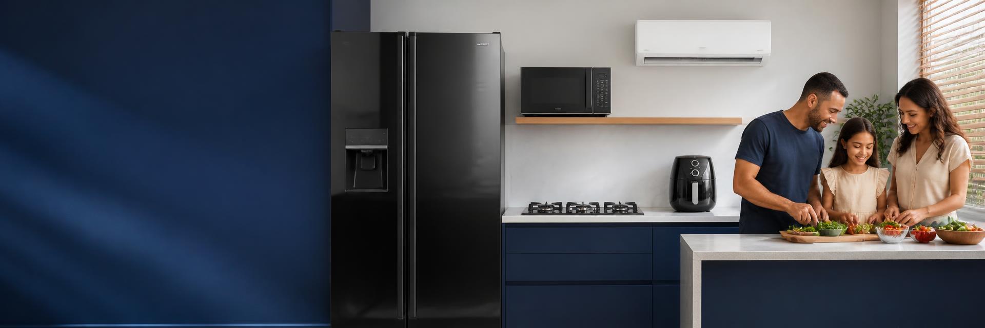 Cozinha equipada para uma família