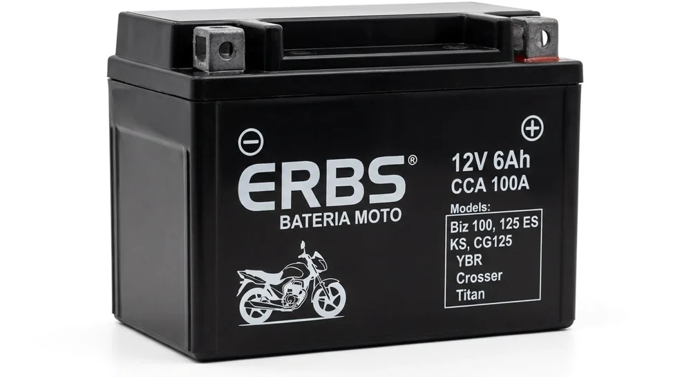 Bateria moto Biz Honda Biz 100 125 ES KS CG125 YBR Crosser Titan ERBS 6ah