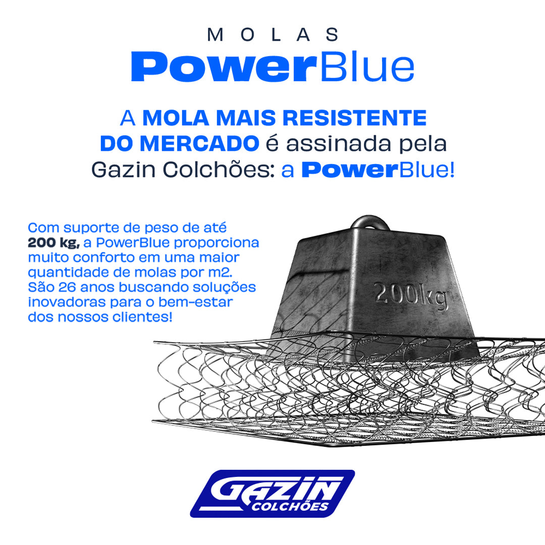 Colchão Cama Box Gazin Molas PowerBlue Casal Power Black 138x188