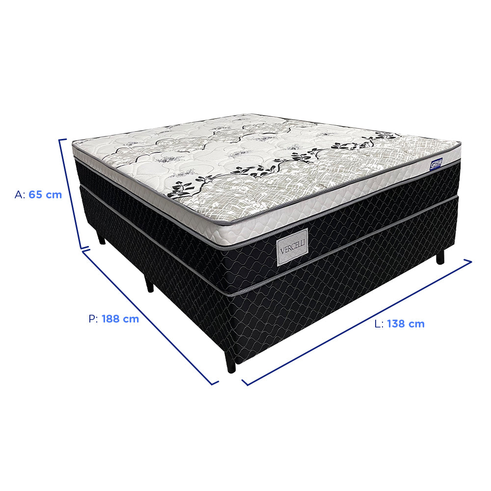 Colchão Cama Box Gazin Molas BlueWave Casal Vercelli 138x188
