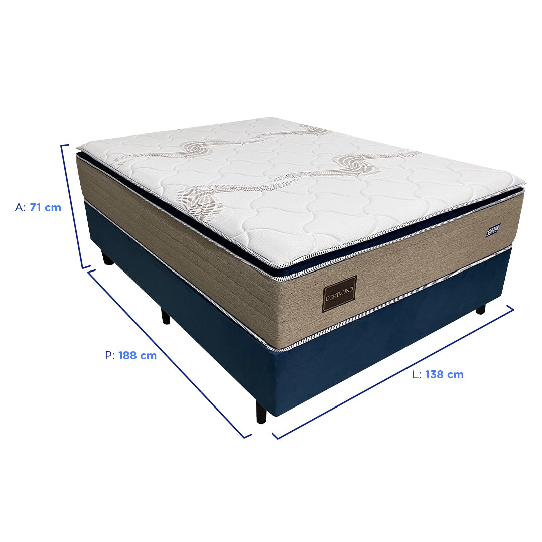 Colchão Cama Box Gazin Molas BlueWave Casal Dortmund 138 x 188