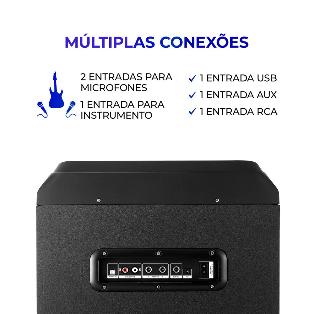 Caixa de Som Aiwa Torre 2300W Bluetooth