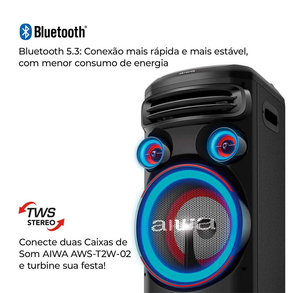Caixa de Som Aiwa Torre 2300W Bluetooth