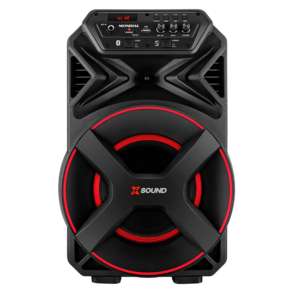 Caixa de Som Amplificada Mondial XSound CM-300-N 300W Bluetooth RGB
