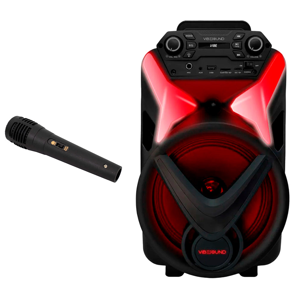 Caixa de Som Amplificada VibeSound VS002 340RMS Bluetooth com Microfone