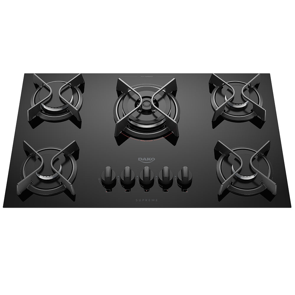 Cooktop Dako Supreme 5 Bocas Superautomático Mesa de Vidro Mega Chama