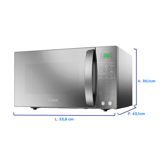 Micro-Ondas de Bancada Consul 32L 900W Espelhado Receitas Rápidas