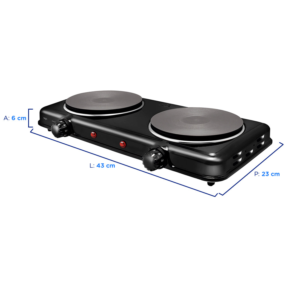 Fogão Cooktop de Mesa Portátil Elétrico 2 Bocas Elgin 42FOG020