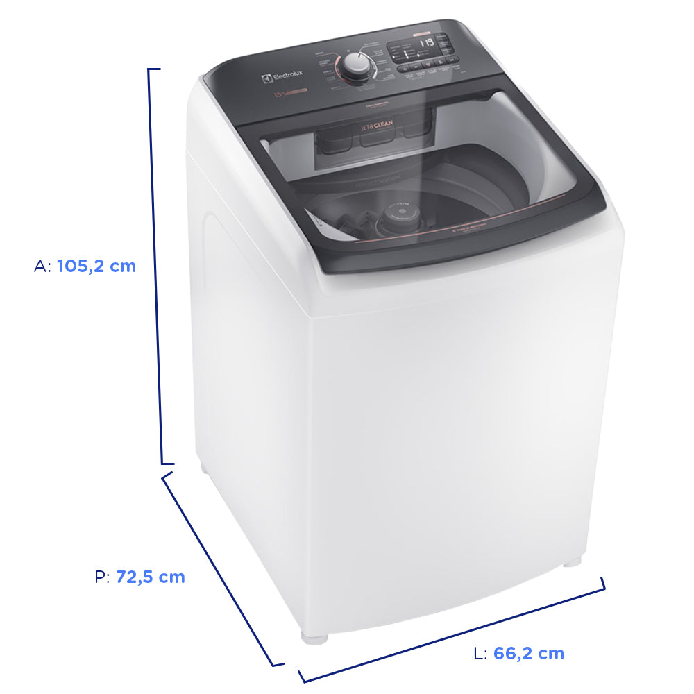 Máquina de Lavar Electrolux Premium Care com Cesto Inox 15kg LEC15