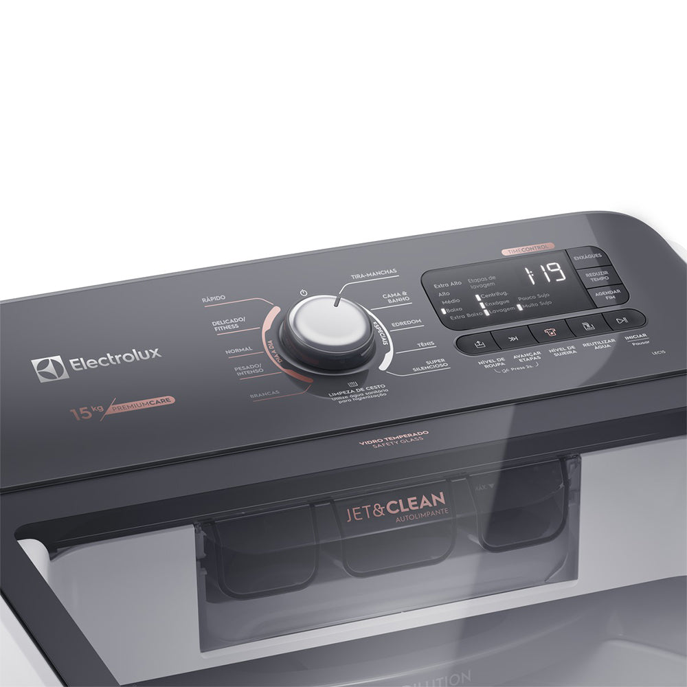 Máquina de Lavar Electrolux Premium Care com Cesto Inox 15kg LEC15