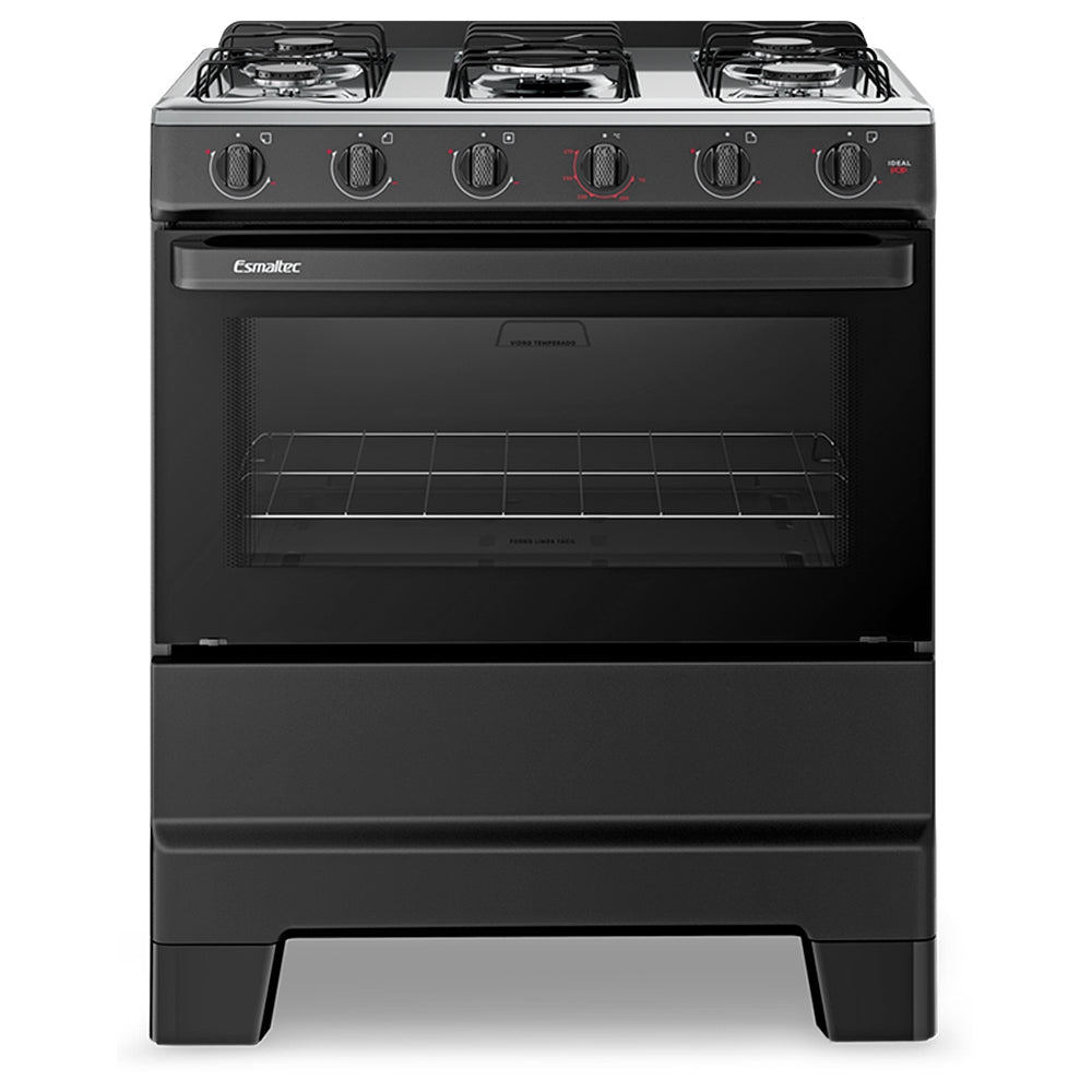 Fogão Esmaltec Ideal Pop 5 Bocas Manual Mesa Aço Inox