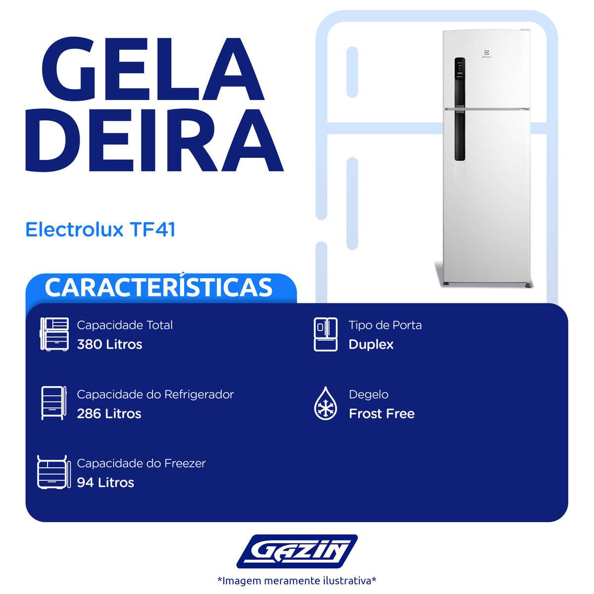 Geladeira Electrolux 380L Frost Free Duplex TF41