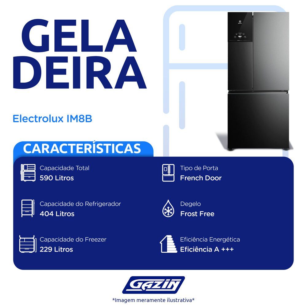Geladeira Electrolux 590L Frost Free Inverter FrenchDoor com AutoSense IM8B