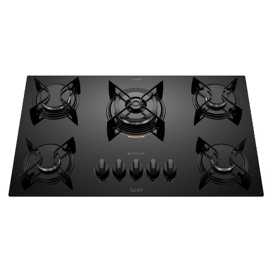 Cooktop a Gás Atlas Utop 5 Bocas Superautomático Mesa em Vidro Temperado
