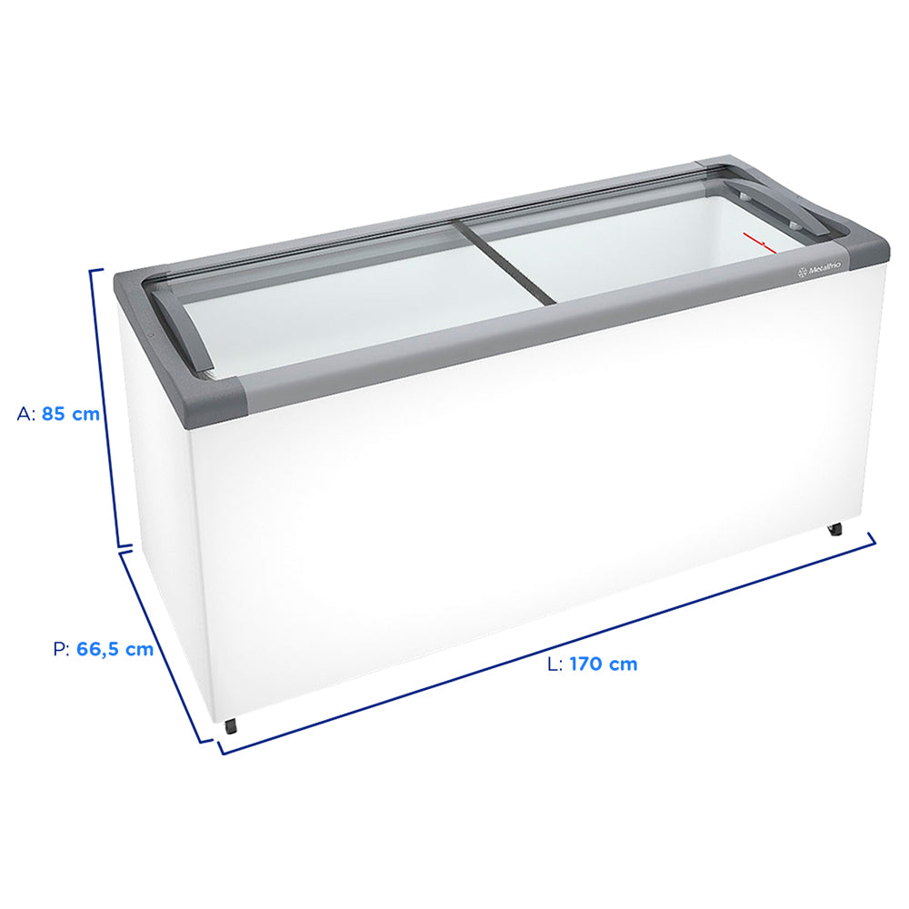 Freezer Metalfrio 505L 2 Portas Horizontal Expositor Degelo Manual NF55SB