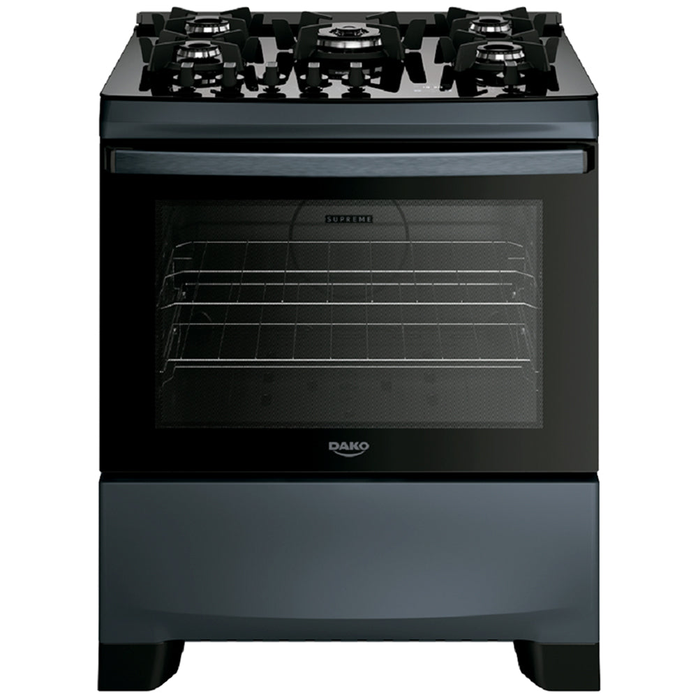 Fogão Dako Supreme 5 Bocas Automático Mesa de Vidro Forno 100L