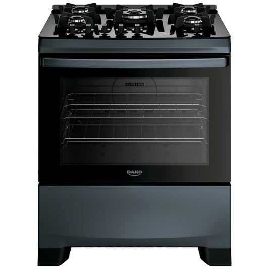 Fogão Dako Supreme 5 Bocas Automático Mesa de Vidro Forno 100L