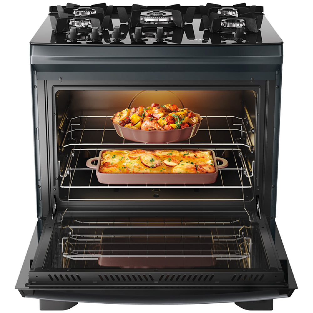 Fogão Dako Supreme 5 Bocas Automático Mesa de Vidro Forno 100L