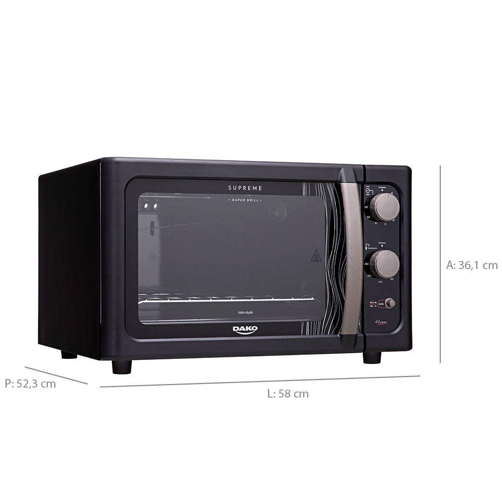 Forno Elétrico de Bancada 44L Dako Supreme Grill 1750W