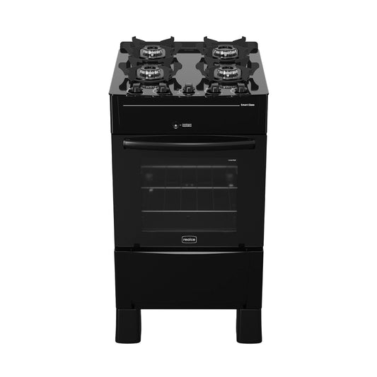 Fogão Realce Smart Glass 4 Bocas Automático Mesa de Vidro 50L