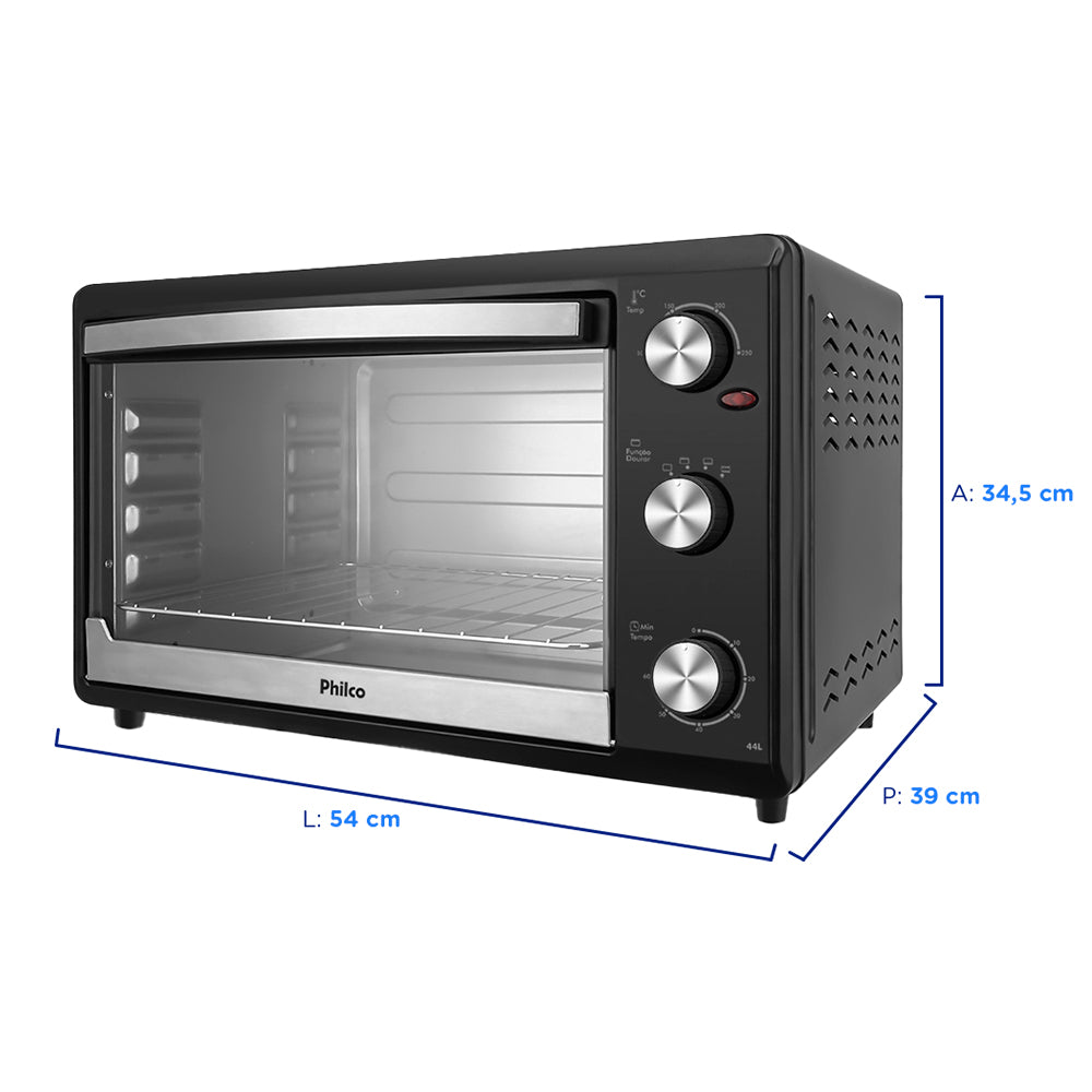 Forno Elétrico de Bancada 44L Timer e Grelha Deslizante Philco PFE44P