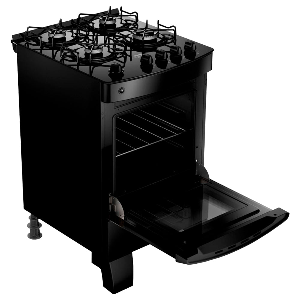 Fogão Consul CFO4VCEUNA 4 Bocas Automático Mesa de Vidro Forno 58L