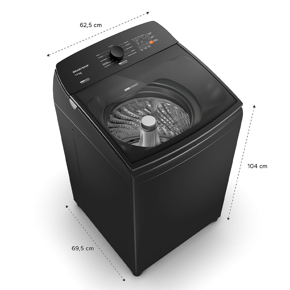 Máquina de Lavar Brastemp BWJ14A9 14kg Automática Cesto Inox
