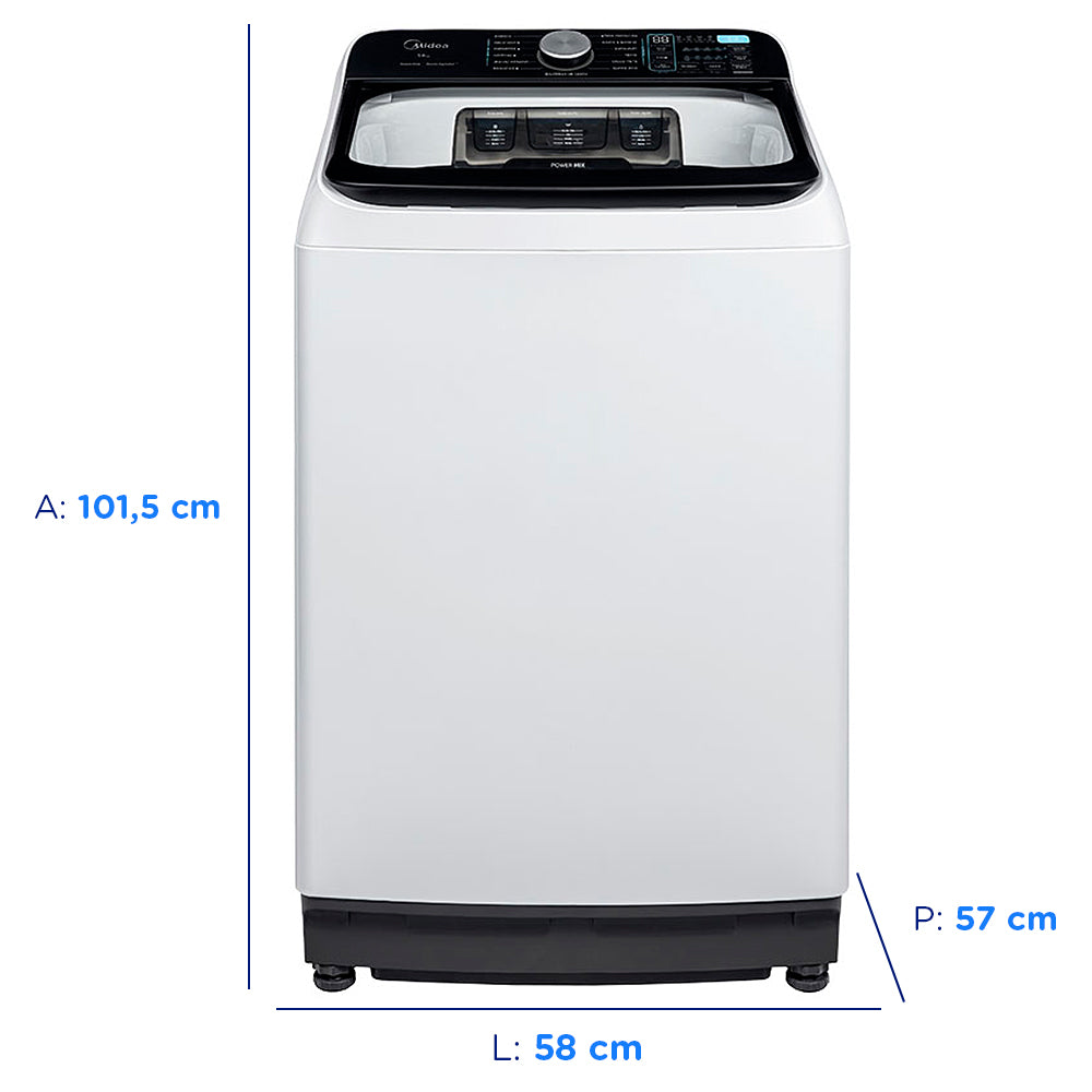 Máquina de Lavar Midea 14kg Automática Wave Agitador MA512W140A/WK