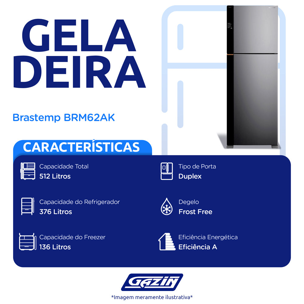 Geladeira Brastemp 512L Frost Free Duplex BRM62