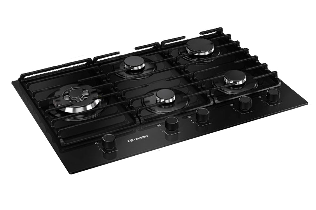 Cooktop a Gás Mueller Mesa de Vidro 5 Bocas MCG5BM