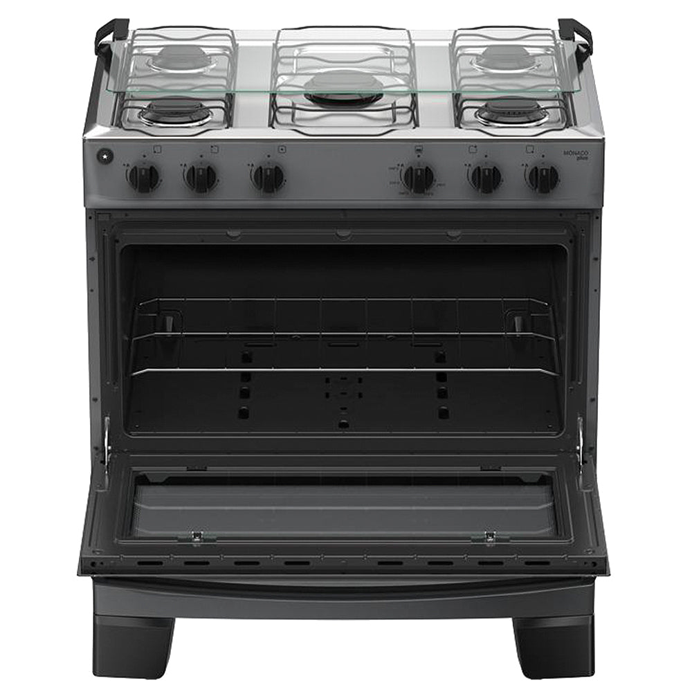 Fogão Atlas Mônaco Plus 5 Bocas Automático Mesa de Inox Forno