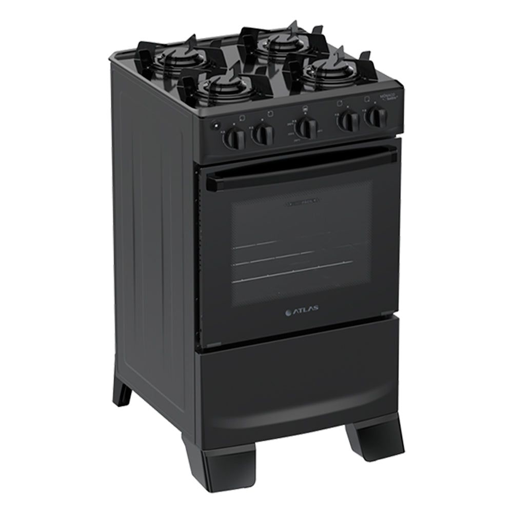 Fogão Atlas 4 Bocas Mônaco Lustro Automático Mesa de Vidro