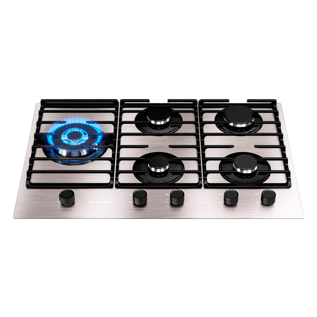 Cooktop a Gás Mueller MCG5BL 5 Bocas Superautomático Mesa de Alumínio