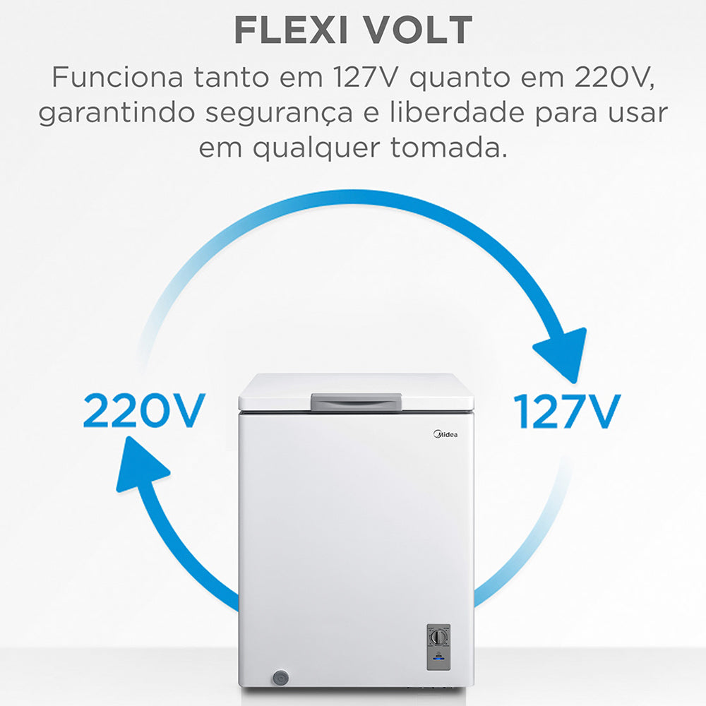 Freezer Midea 142L 1 Porta Horizontal Degelo Manual MDRC20
