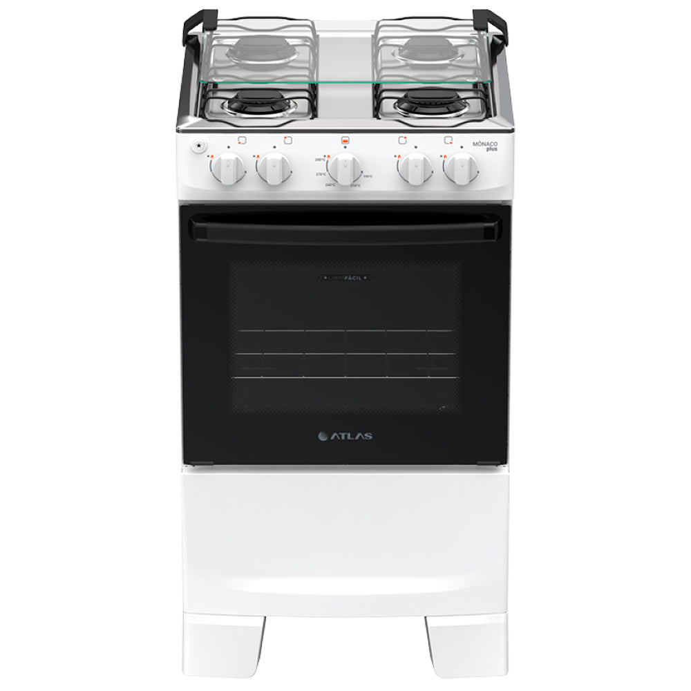 Fogão Atlas Mônaco Plus 4 Bocas Automático Mesa de Inox Forno