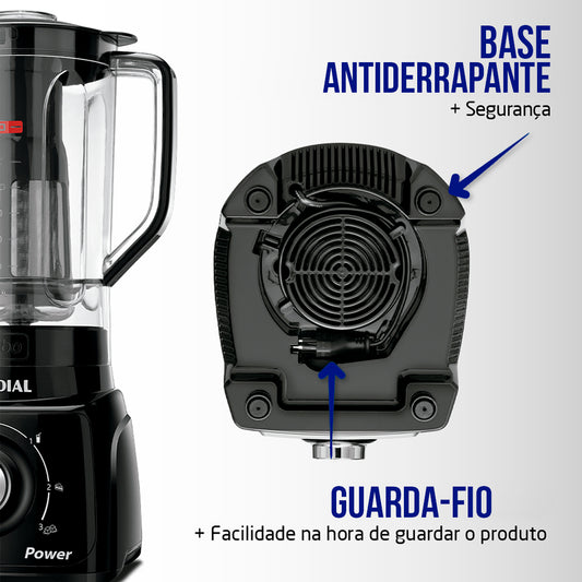 Liquidificador Mondial Turbo Power L99FB 2,2L 550W 3 Velocidades