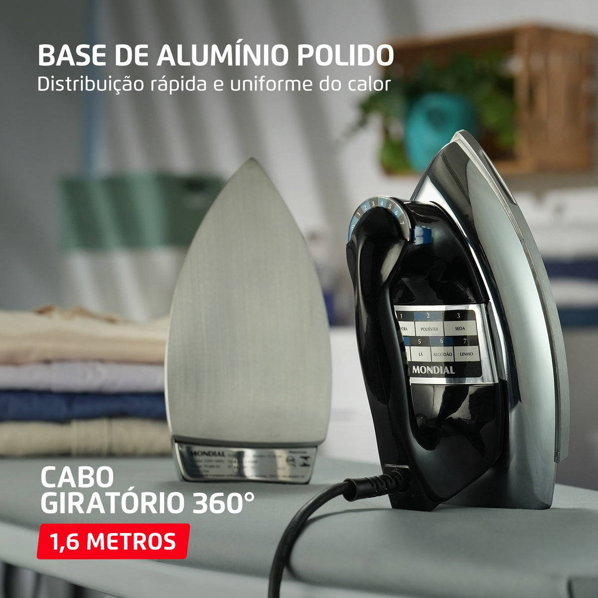 Ferro de Passar a Seco Mondial FS-01-BI com Salva-Botões