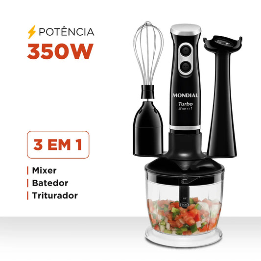 Mixer Mondial M-14 3 em 1 Lâmina em Aço Inox 600ml 350W