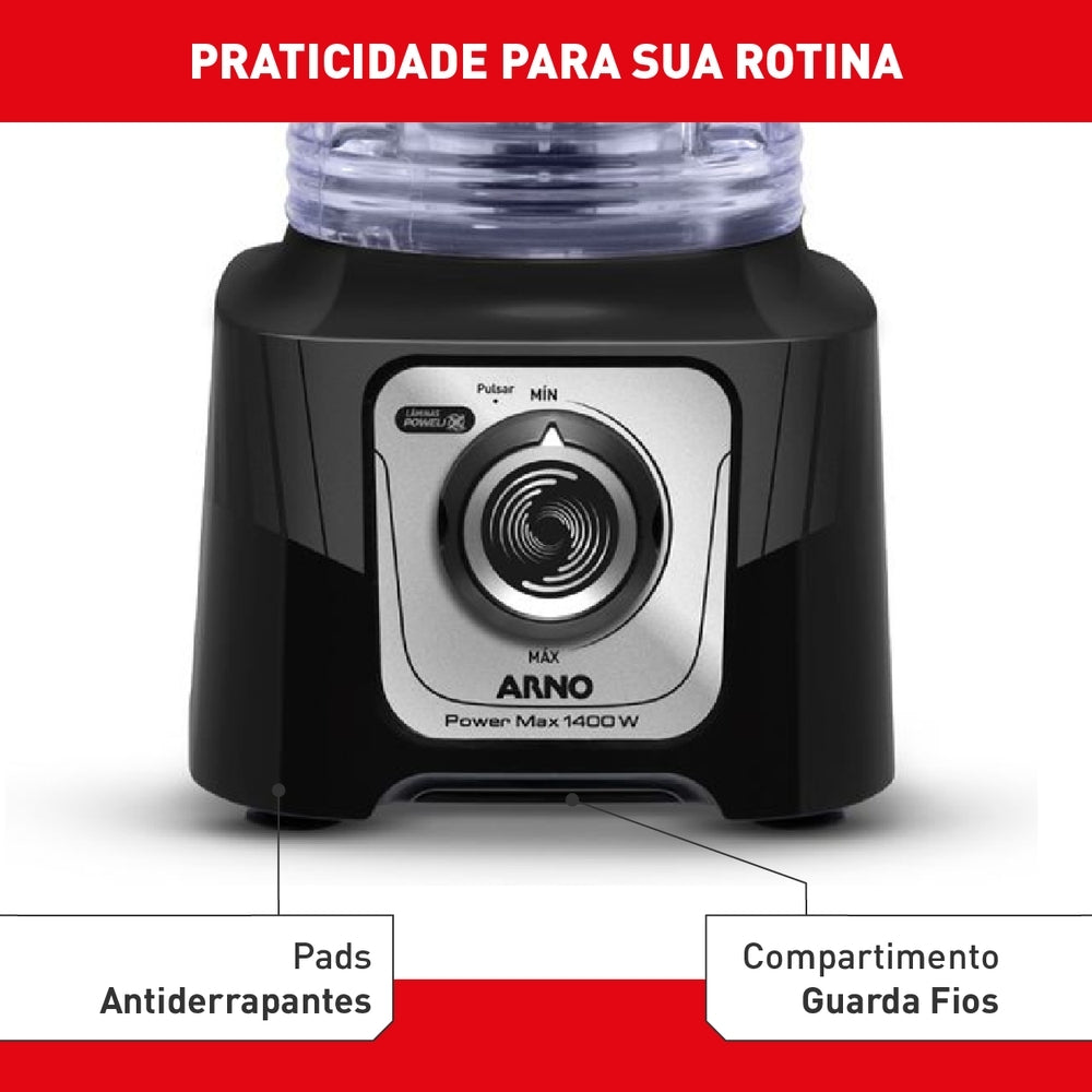 Liquidificador Arno PowerMax 3,1L 15 Velocidades 1400W