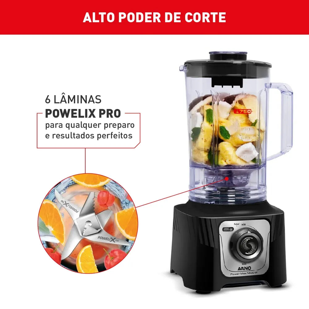 Liquidificador Arno PowerMax 3,1L 15 Velocidades 1400W