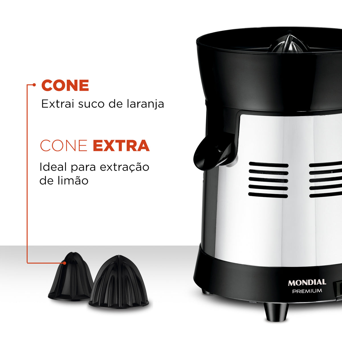 Espremedor de Frutas Mondial Premium Turbo E-10 1L 250W