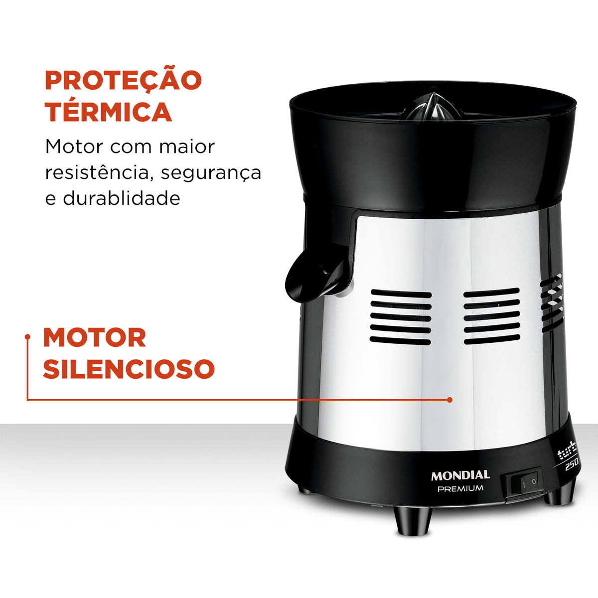 Espremedor de Frutas Mondial Premium Turbo E-10 1L 250W