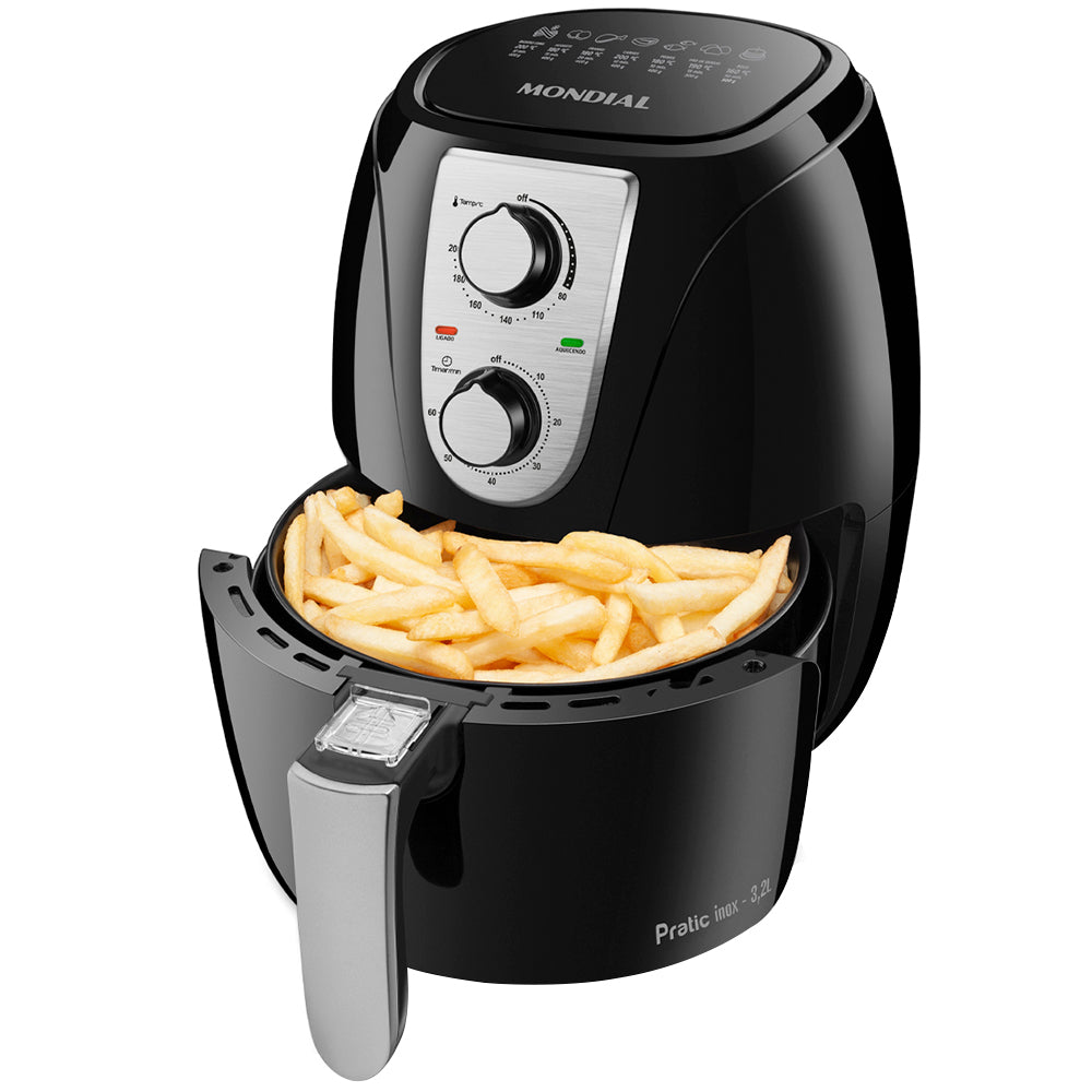 Fritadeira Elétrica Air Fryer Mondial Pratic AF-34 3,2L 1200W com Timer