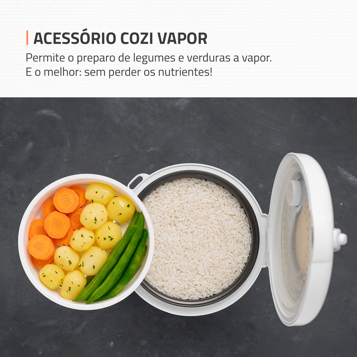 Panela Elétrica de Arroz Mondial Bianca Rice 10 Xícaras 2L PE10
